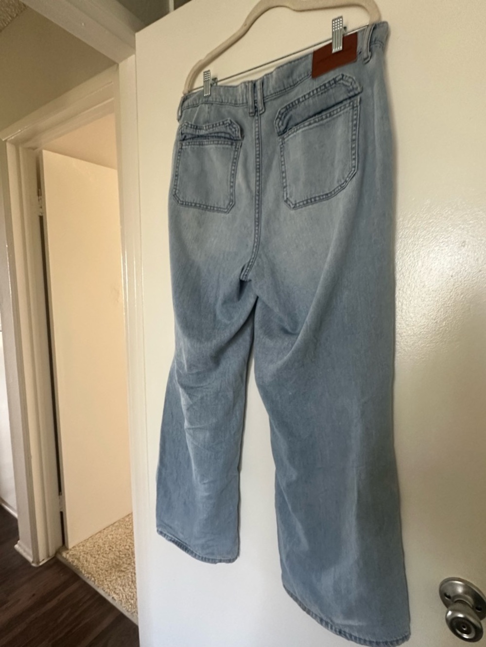 Lucky Vintage Wide Leg Jeans 12 31 Light Wash High Rise Utility - Picture 6 of 10